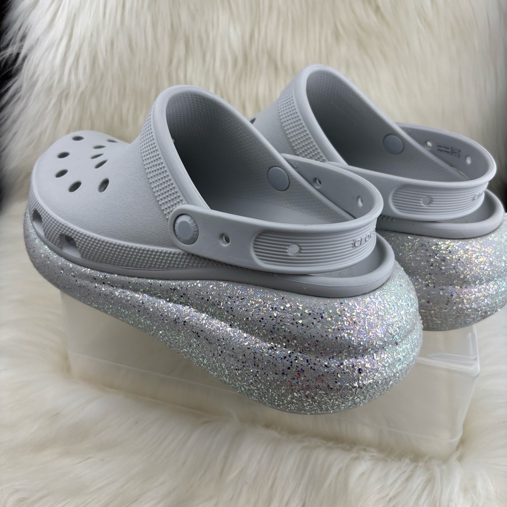 CROCS CLASSIC CRUSH GLITTER CLOG SHOES - Picture 5 of 7